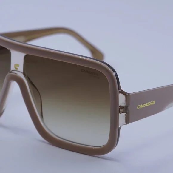Carrera FLAGLAB 14 010A HA Sunglasses Beige Shield Frame, Brown Lenses